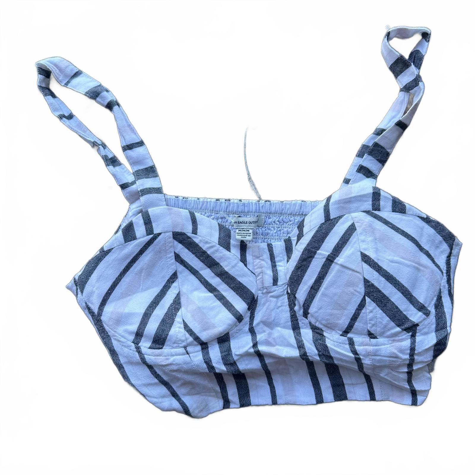 American Eagle Outfitters American Eagle M Striped Crop Top & Wide-Leg Pants Set Size ONE SIZE - 1 Thumbnail