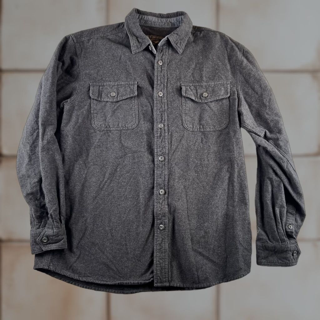 Vintage Grizzly Mountain Shirt Mens XL Gray Flannel Heavy Button-Up Long Sleeve Outdoor Size US XL / EU 56 / 4 - 1 Thumbnail