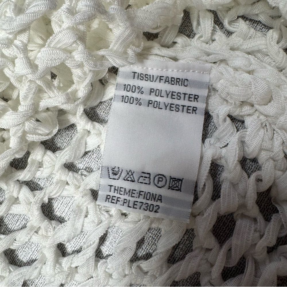 Other Lauren Vidal V-Neck Open Knit White Long Sleeve Sweater Siz Size XL / US 12-14 / IT 48-50 - 7 Thumbnail