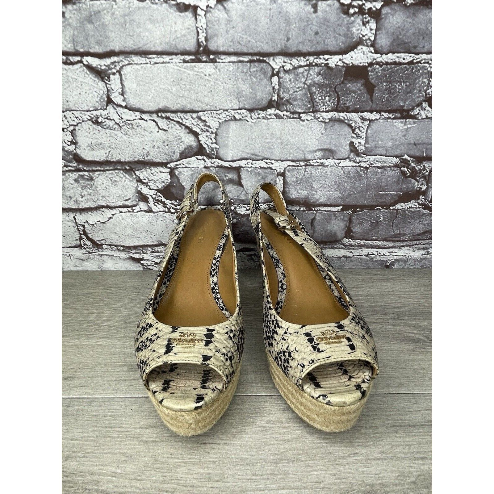 Coach Coach Ferry Snake Embossed Platform Espadrilles Wedges Strap Size US 7 / IT 37 - 10 Thumbnail
