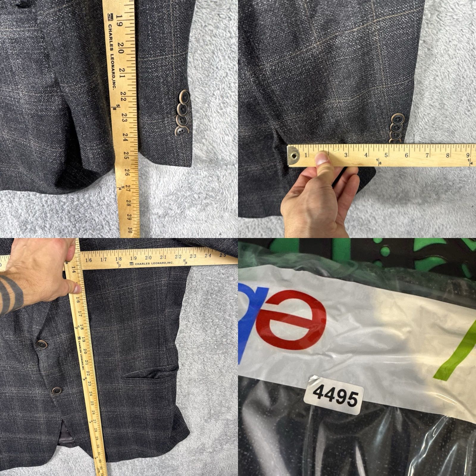 Vintage Samuelsohn Blazer Men 46R Wool Tweed Notch Lapel Single-Breasted Two-Button Black 1923 SB Garner Italy Vintage/Business/Formal Jacket Coat Medium? Size 46R - 10 Thumbnail