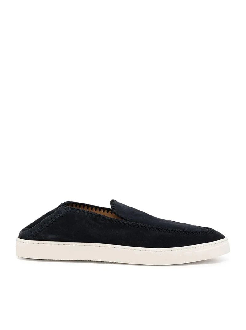 Armani Galleria 3 Blue Suede Slip-On Sneakers New Auth