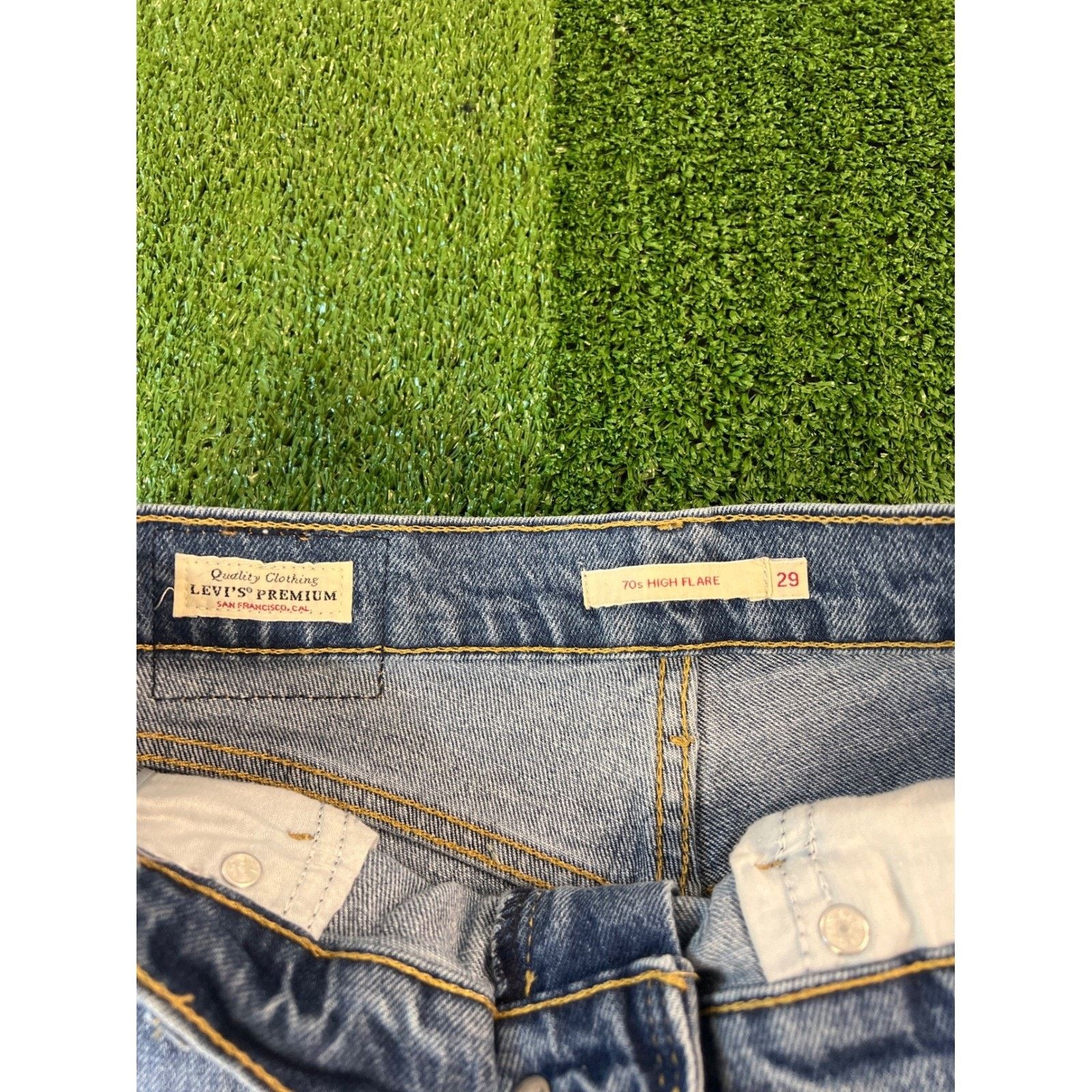 Levi's Levis Women 70s High Flare Jeans Wide Leg Denim Retro 29 Size 29" - 3 Thumbnail