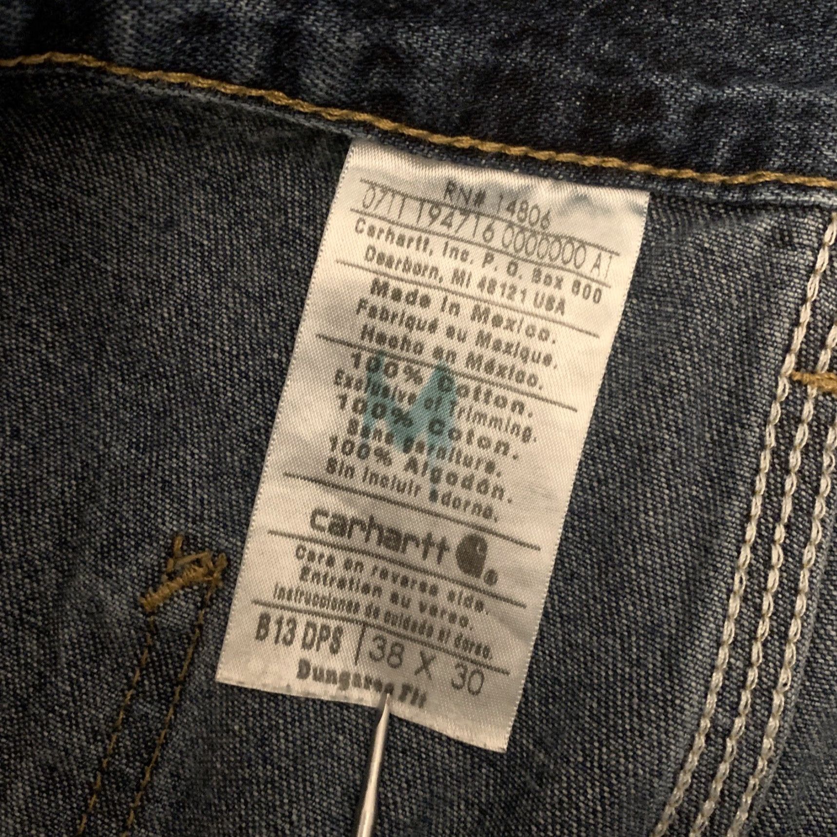 Carhartt Carhartt Jeans Men 38x30 Blue Carpenter Dungaree Loose Original Fit B13 DPS Mens Size US 38 / EU 54 - 2 Thumbnail