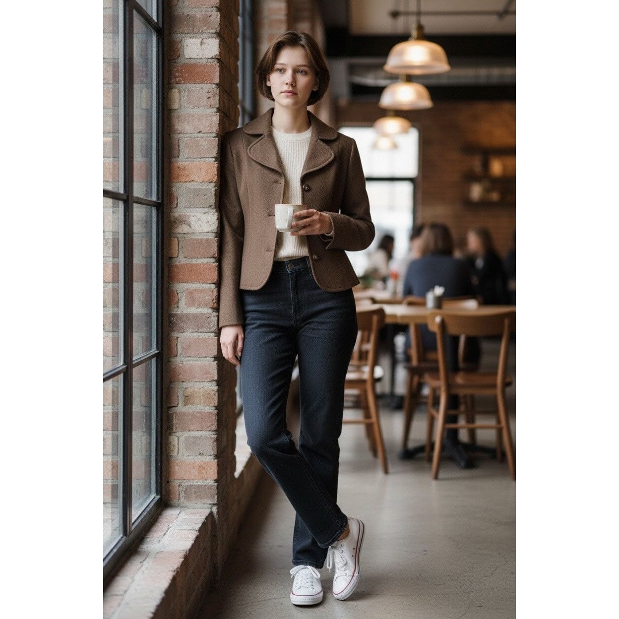 Celine Vintage Celine Brown Wool Cropped Coat - Extra Small Size XS / US 0-2 / IT 36-38 - 1 Thumbnail