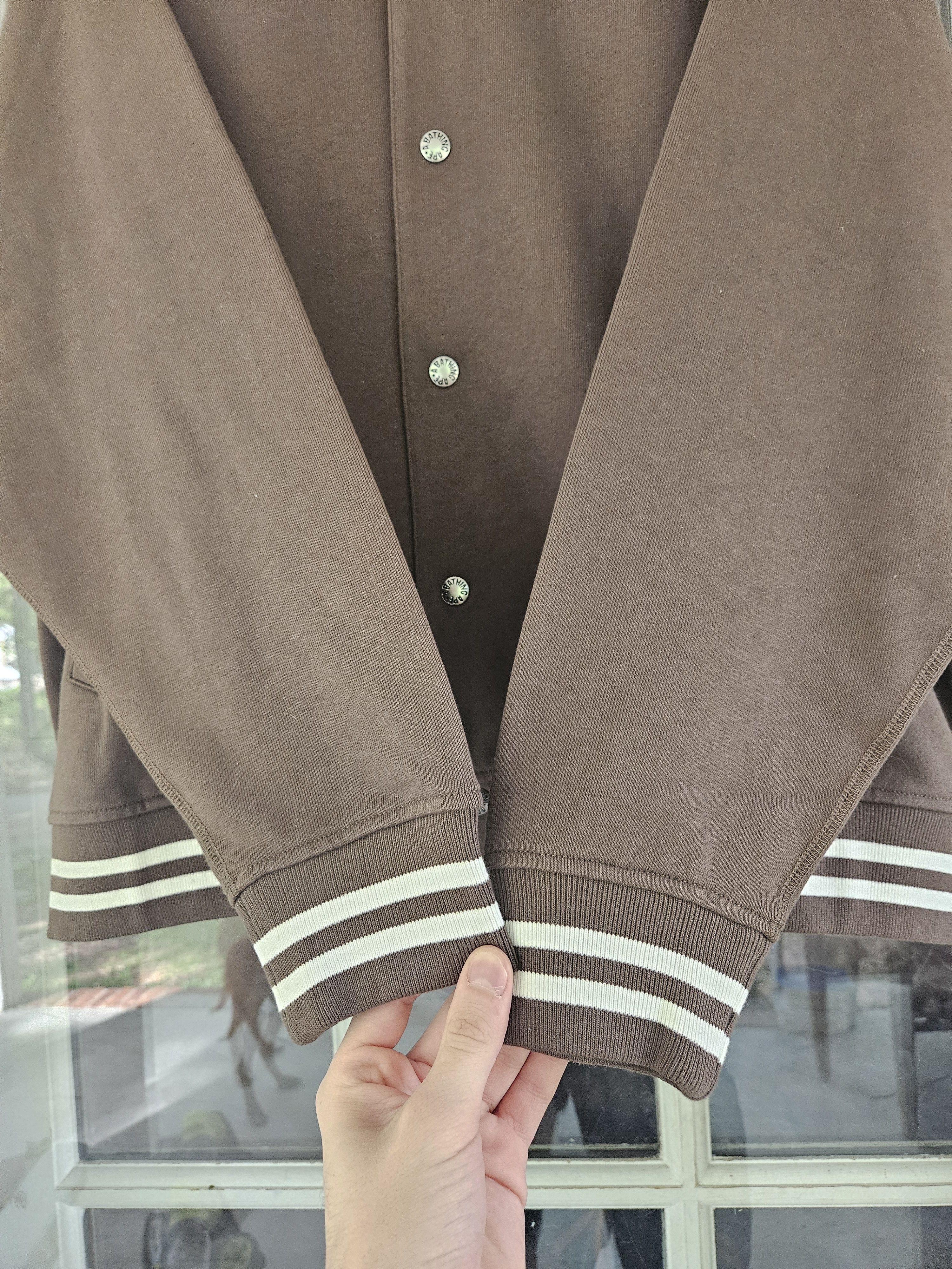 Bape Olive Green Varsity Bomber Jacket Size US XL / EU 56 / 4 - 4 Thumbnail