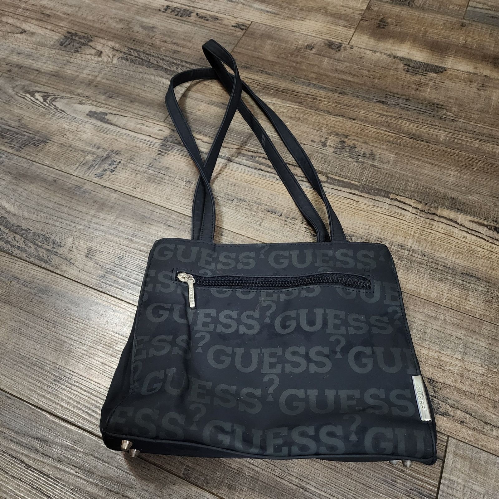 Guess Guess purse black on black vinyl top handle handbag 4a Size ONE SIZE - 3 Thumbnail