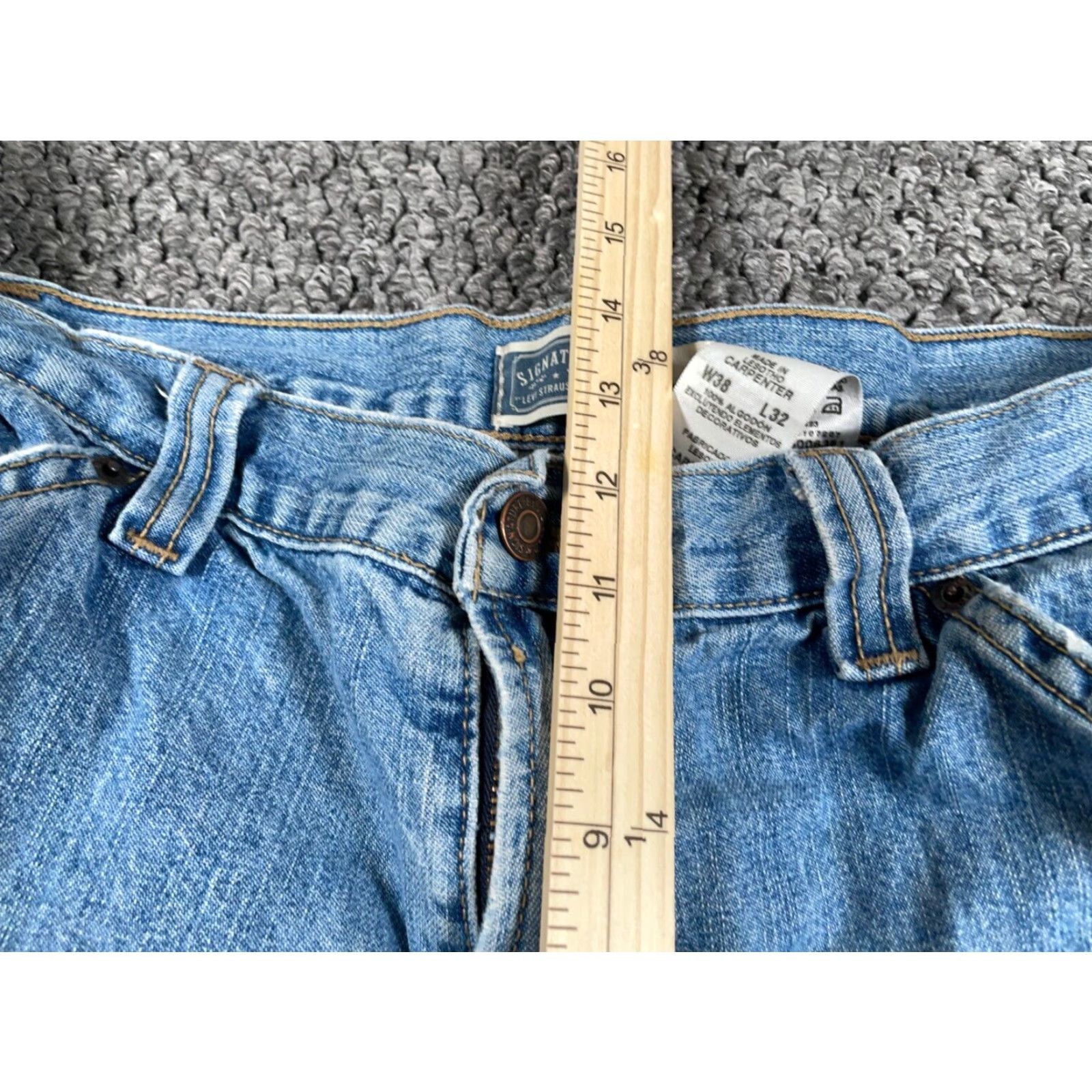 Levi's VTG Levi's Carpenter Jeans Men's 38 x 32 Blue Denim Distressed Straight Workwear 90s Grunge Punk Retro Jeans Size US 38 / EU 54 - 6 Thumbnail