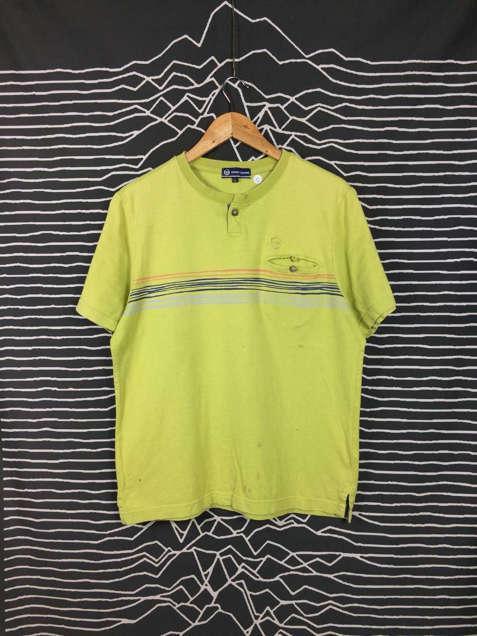 Sergio Tacchini × Vintage Vtg Sergio Tacchini Casual Henley Neck Tee Size US L / EU 52-54 / 3 - 1 Thumbnail