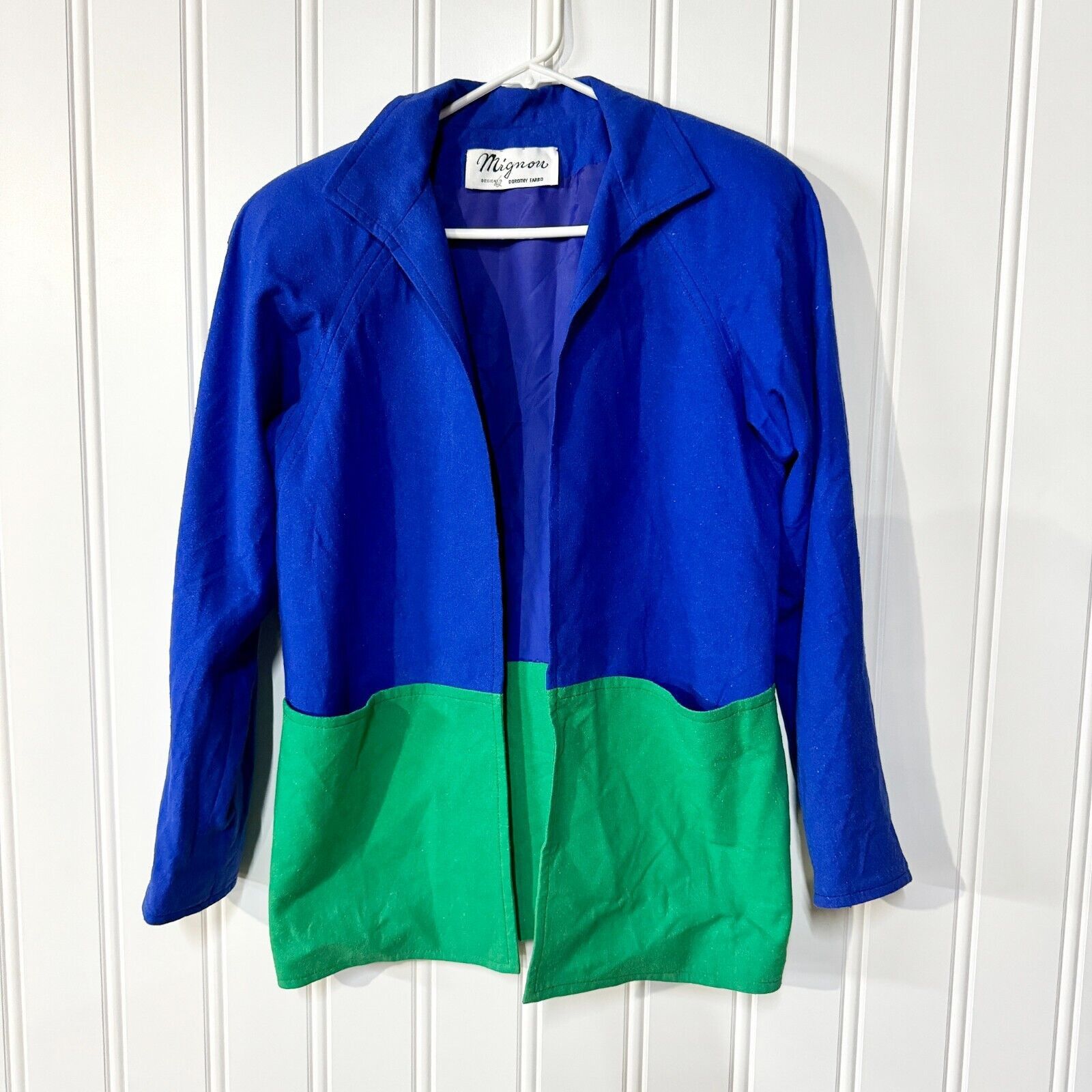 Vintage Vintage mingnon Jacket Size 8 Abstract Open Front Light Wool Size M / US 6-8 / IT 42-44 - 1 Thumbnail