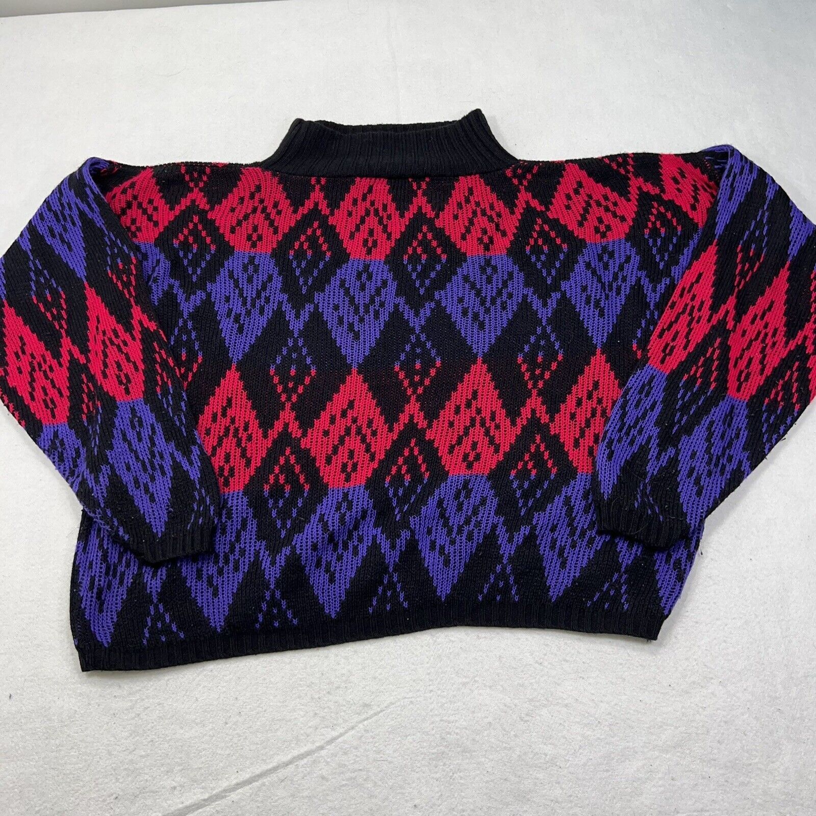 Vintage Vintage Croquet Club Medium Pink Purple Argyle Sweater Size M / US 6-8 / IT 42-44 - 9 Thumbnail