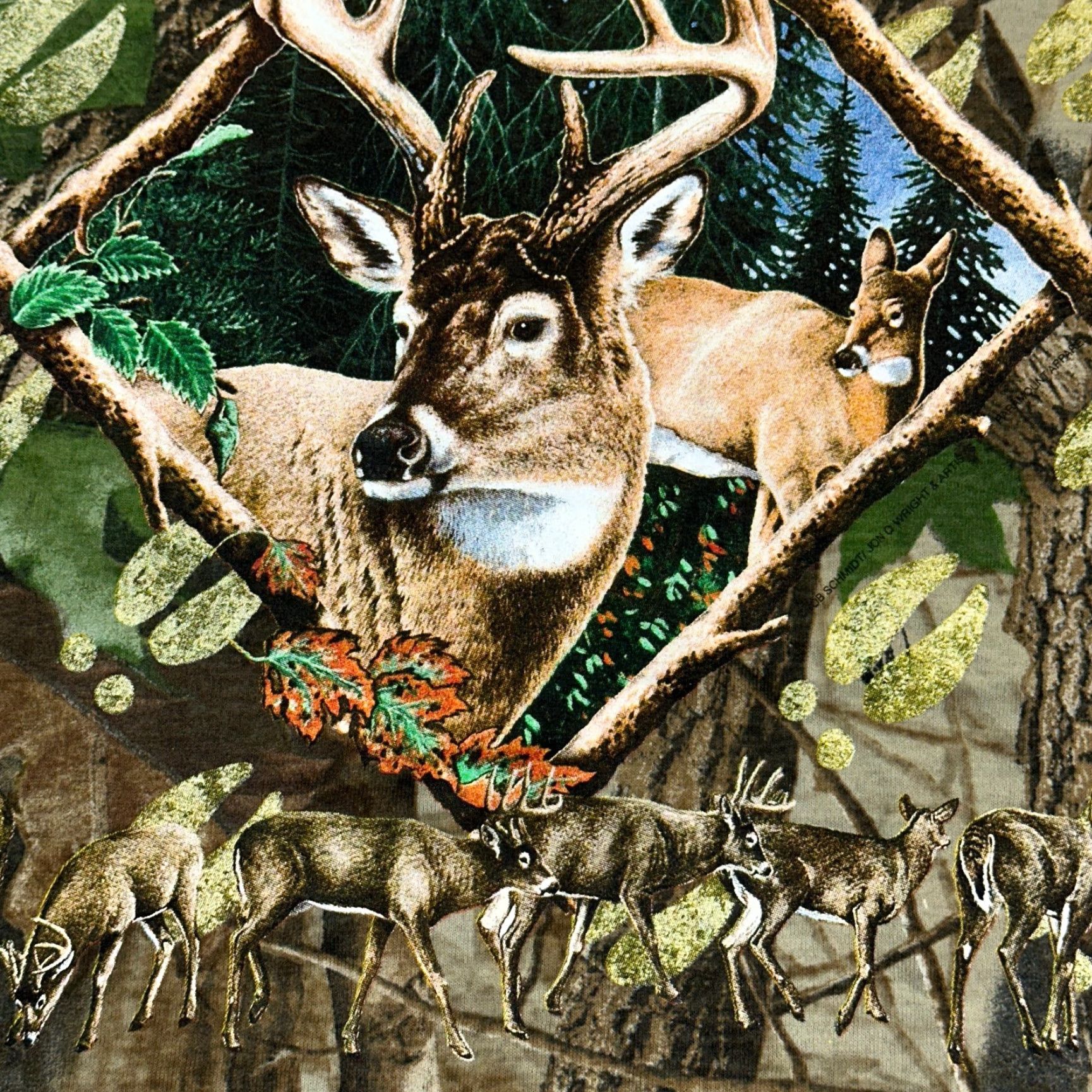 Realtree VINTAGE Jon Q Wright Shirt Mens 2XL Realtree Hardwoods Camo Deer Buck Deadstock Shirt Size US XL / EU 56 / 4 - 2 Thumbnail