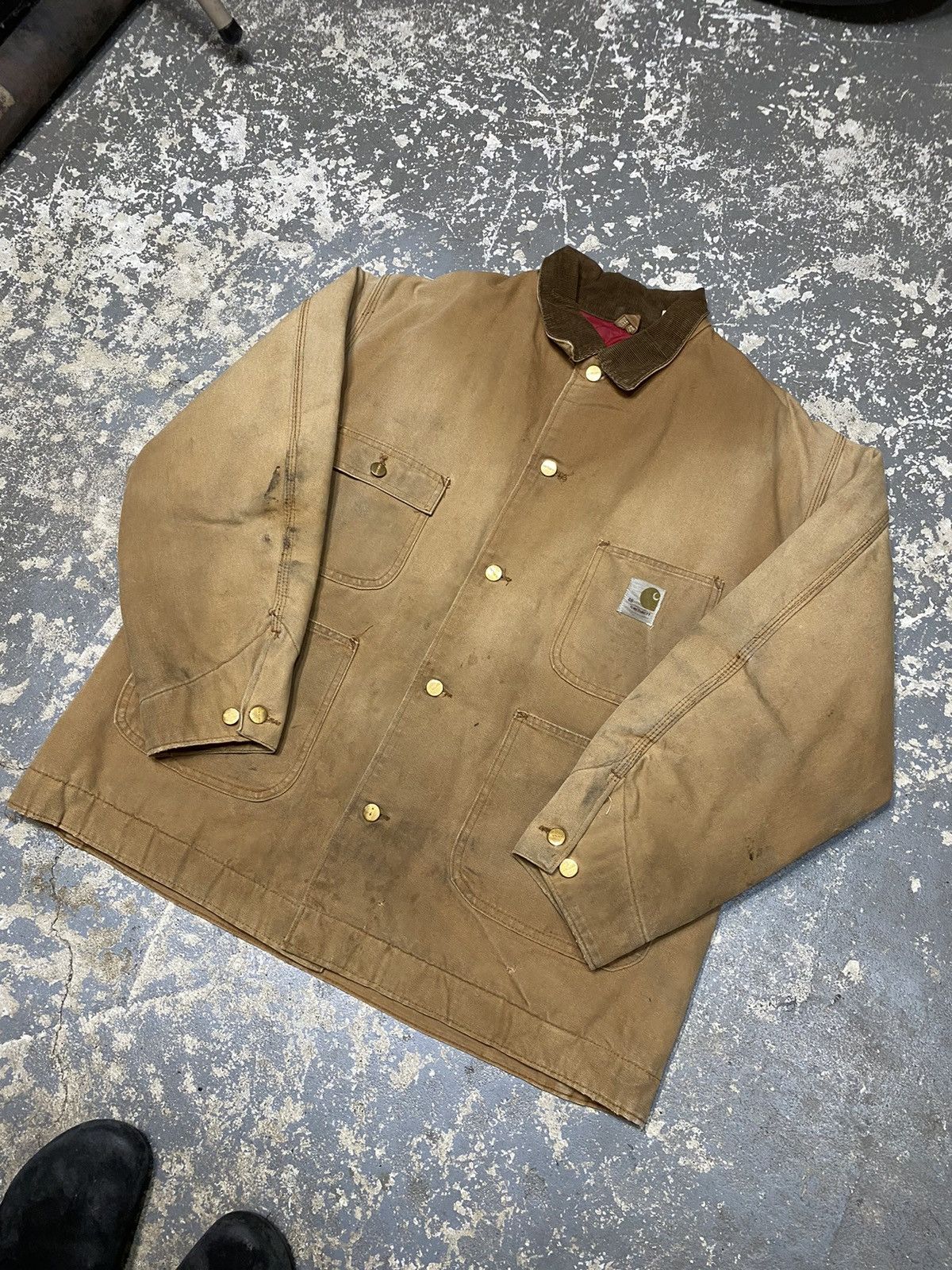 Carhartt × Vintage Vintage Carhartt Tan Insulated Chore Coat Jacket Faded 70s Size US L / EU 52-54 / 3 - 2 Thumbnail