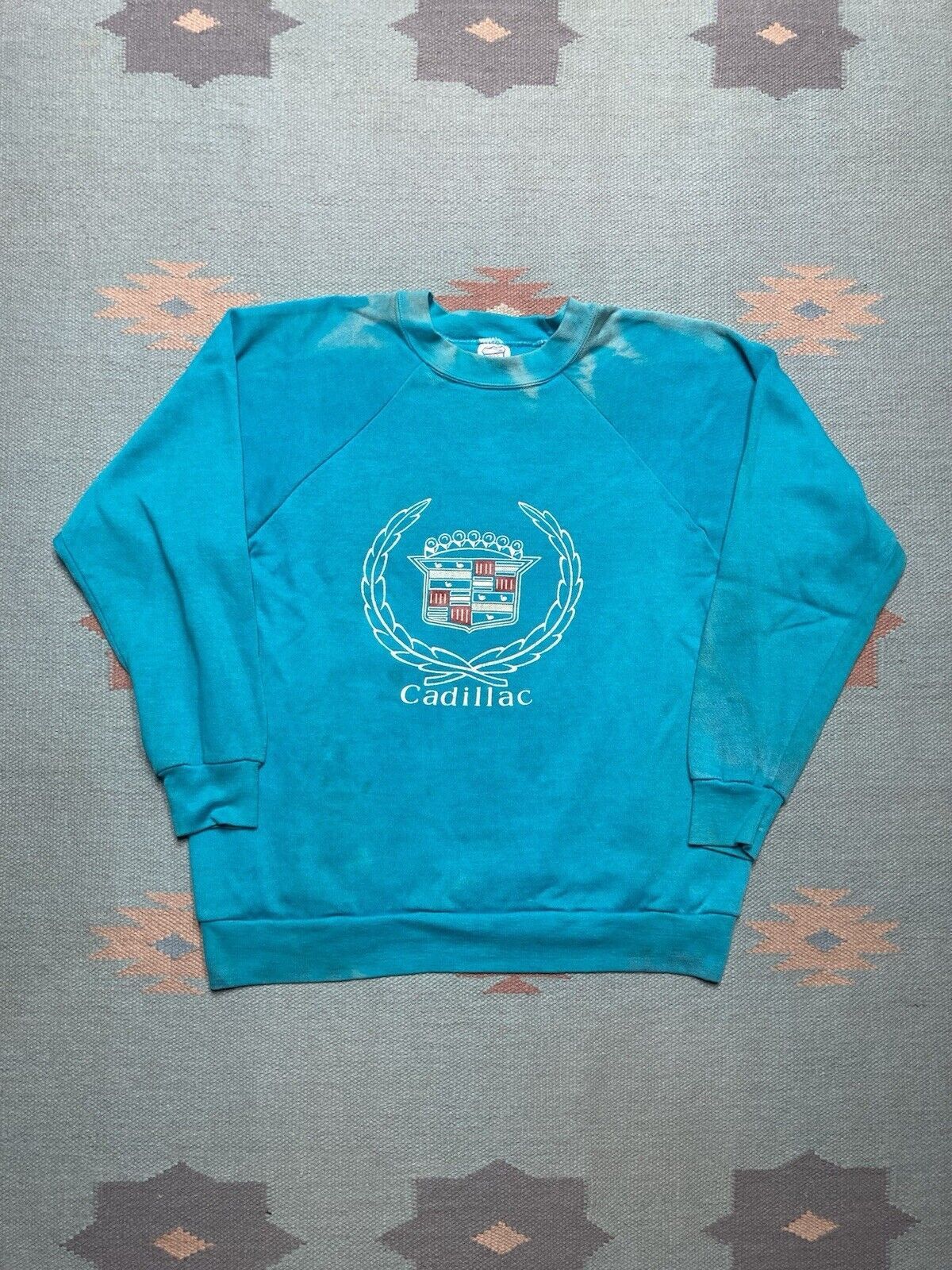 VTG 80s crewneck sweatshirt cadillac fade car double sided L