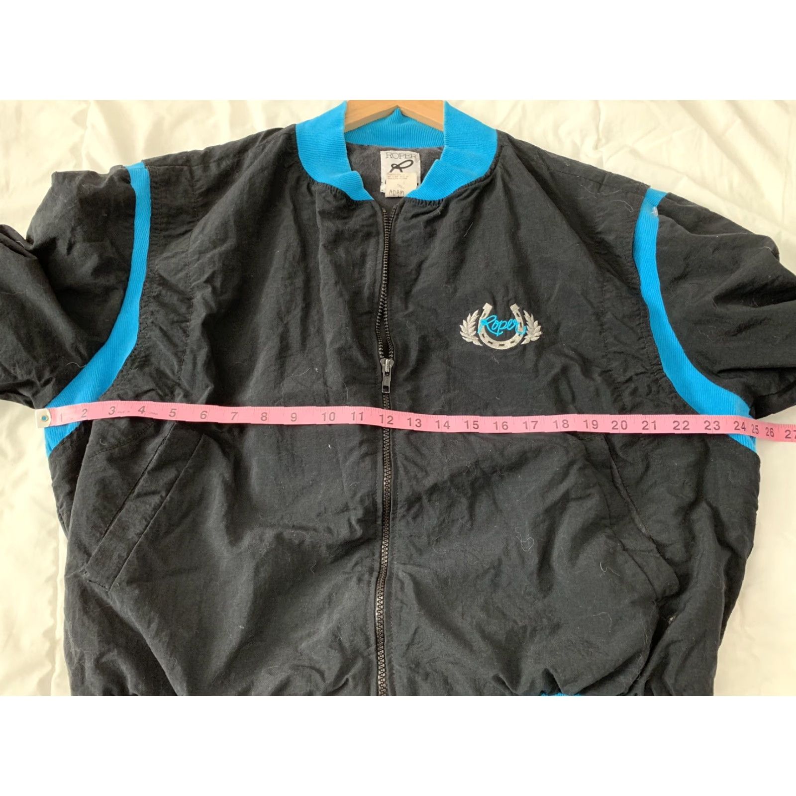 Roper VINTAGE ROPER Jacket Men's L Blue USA Embroidered Full Zip Nylon Size US L / EU 52-54 / 3 - 7 Thumbnail