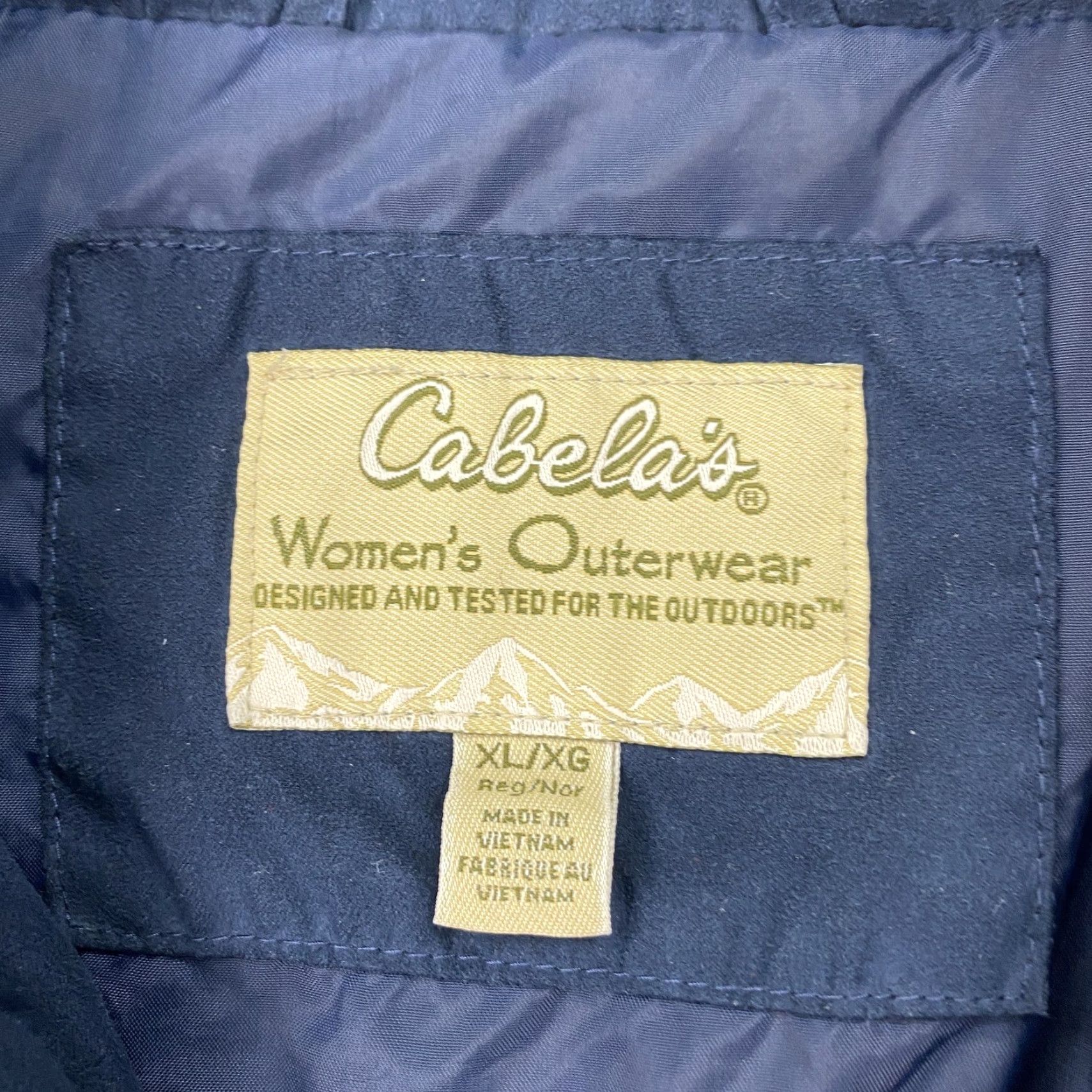 Vintage Cabelas Jacket Womens XL Navy Blue Quilted Button Front Nylon Lined Insulated Size XL / US 12-14 / IT 48-50 - 3 Thumbnail
