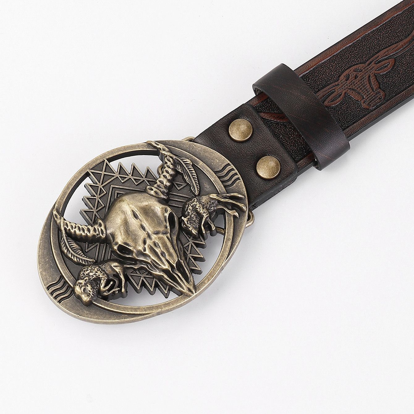 Designer Matchless Vintage Belt Riveted Belts Menswear Accessories Size ONE SIZE - 3 Thumbnail