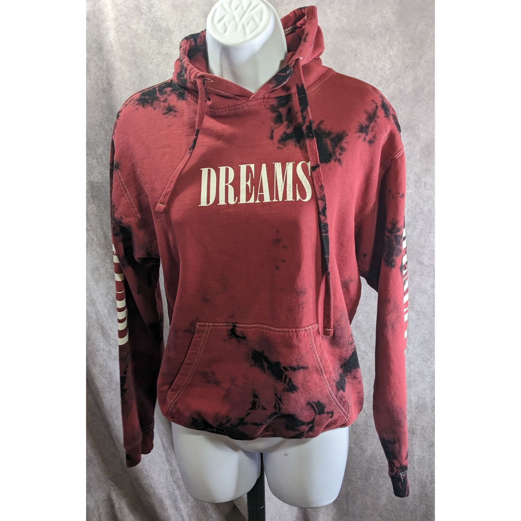 Pacsun PacSun Womens Tie-Dye Hoodie Dreams Print Red & Black Size S Size S / US 4 / IT 40 - 1 Thumbnail