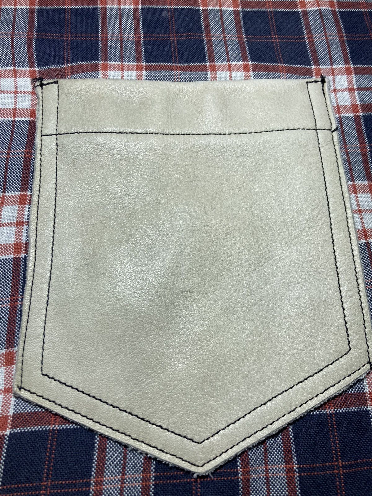 20471120 90s Milkboy Leather Pocket Plaid Flannel Work Shirt Vintage Size US M / EU 48-50 / 2 - 5 Thumbnail