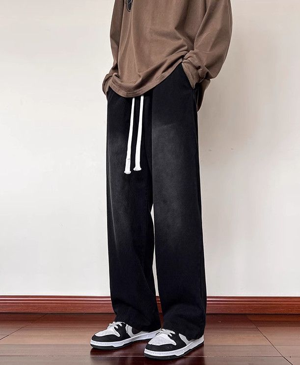 Japanese Brand Men's loose straight leg oversized high street black jeans Size US 32 / EU 48 - 2 Thumbnail