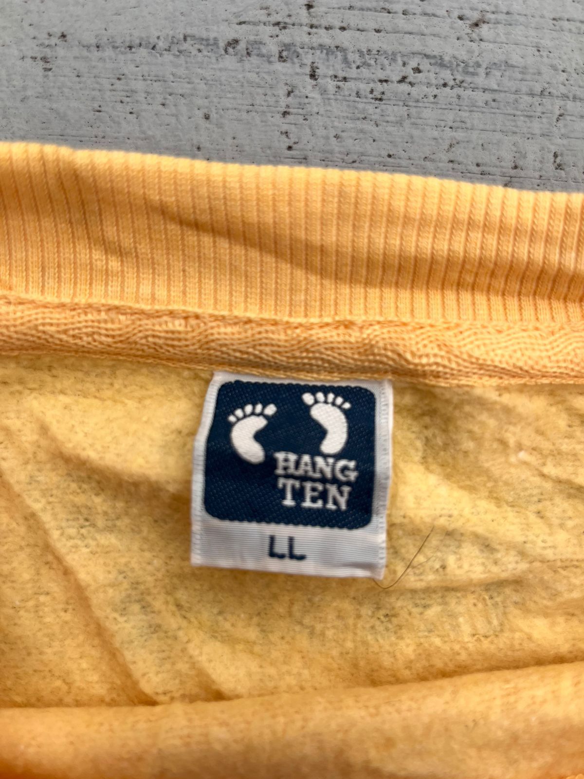 Vintage Hang Ten Striped Sweatshirt Pale Yellow Surf Style