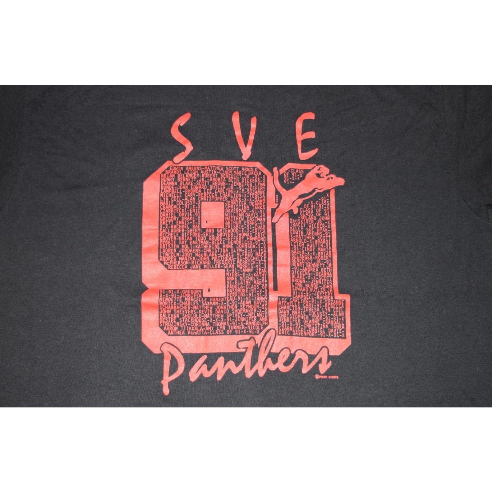 TEE JAYS VINTAGE TEE JAYS '91 PANTHERS GRADUATE T-SHIRT BLACK XL RETRO 90s MENS Size US XL / EU 56 / 4 - 2 Thumbnail