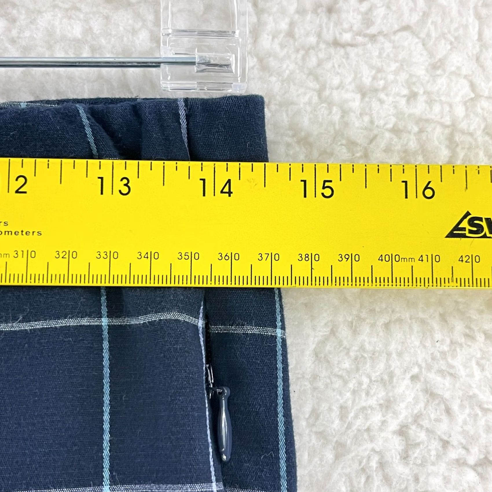J. Jill J. Jill Blue Plaid Essential Cotton-Stretch Straight Pant Womens Mid-Rise Size 4 Size 27" / US 4 / IT 40 - 7 Thumbnail