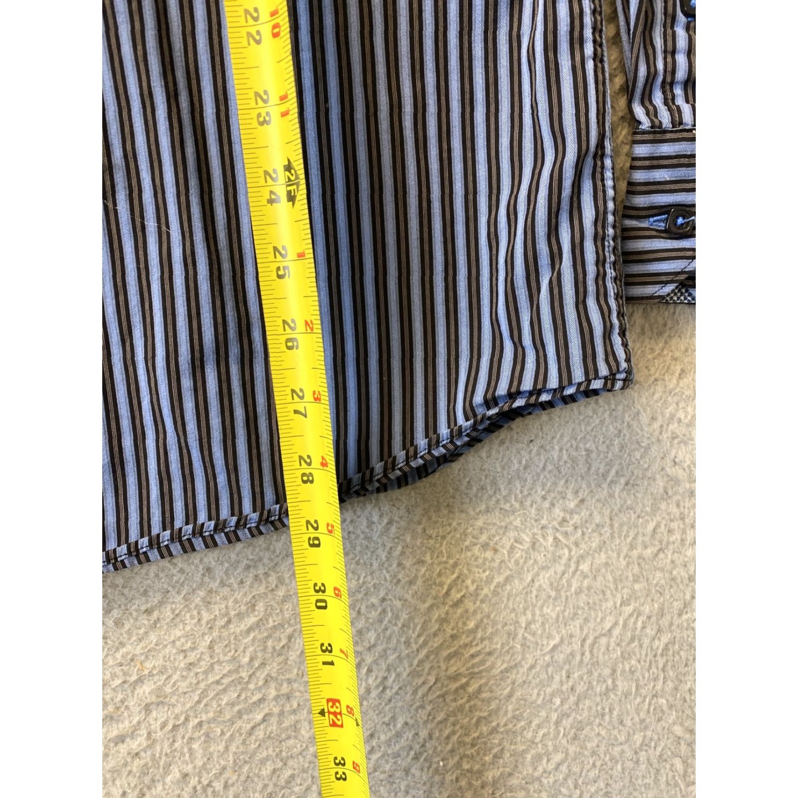 BUGATCHI VINTAGE Bugatchi Uomo Shirt Long Sleeve Button-Up Men’s Large Blue Striped Modern Size US L / EU 52-54 / 3 - 7 Thumbnail