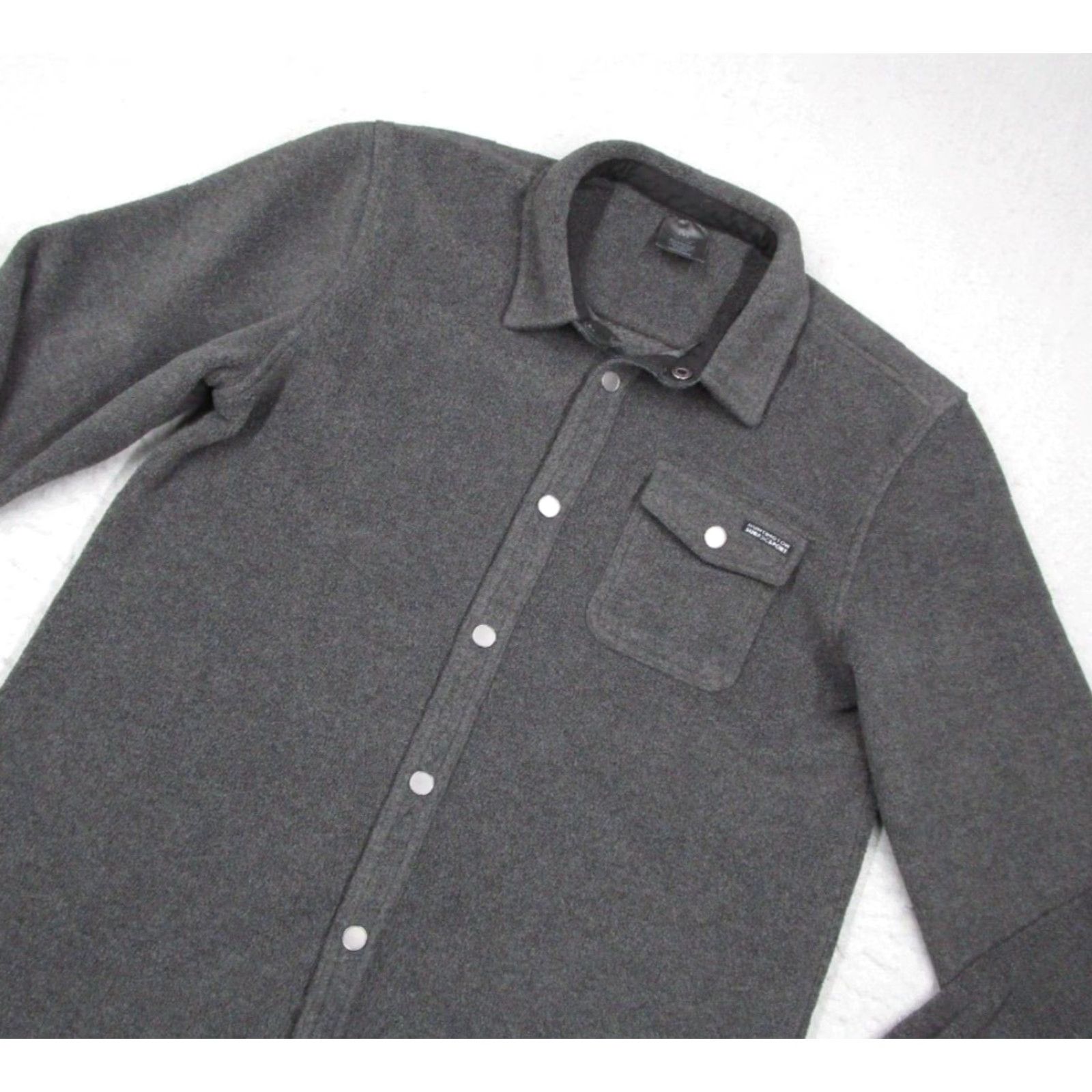 Vintage Huntington Surf & Sport Jacket M Gray Fleece Shacket Snap Front Polyester All Seasons Pockets Collared Mens Size US M / EU 48-50 / 2 - 2 Thumbnail