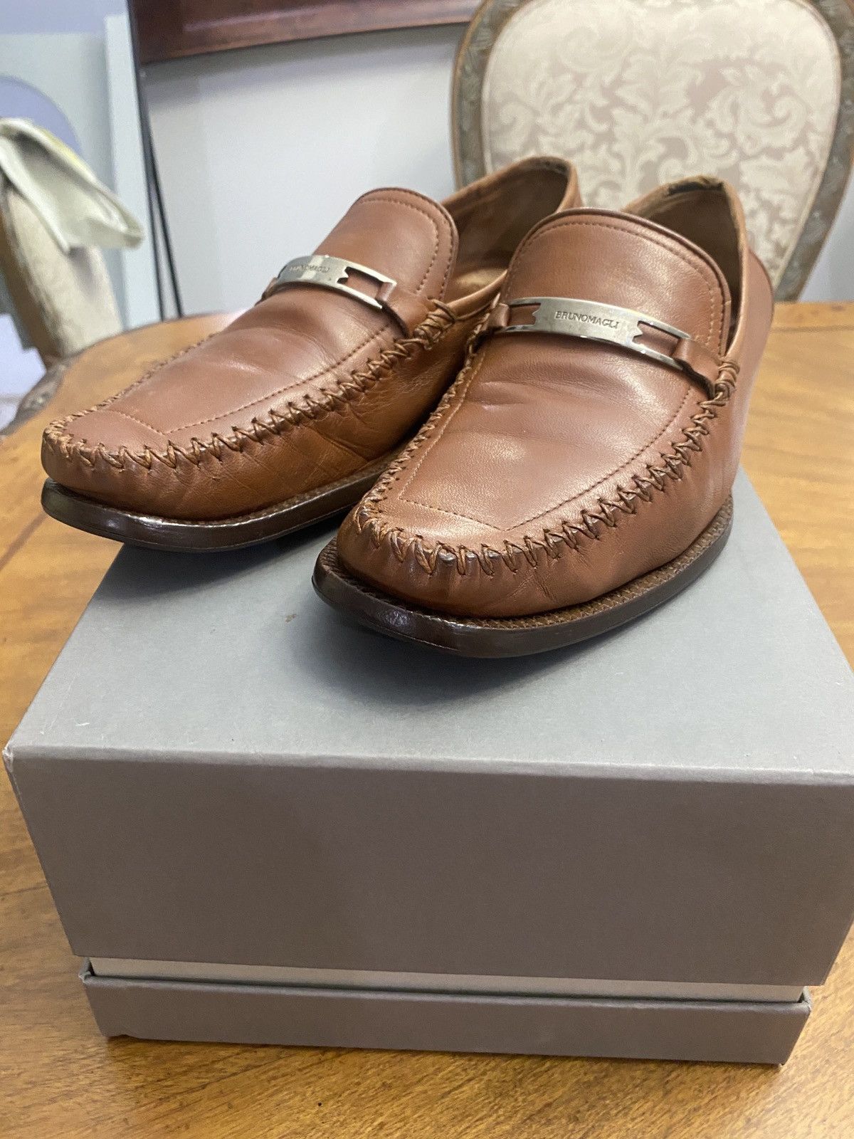 Bruno Magli Bruno Magli Brown Leather Loafers Size US 6.5 / EU 39-40 - 1 Thumbnail