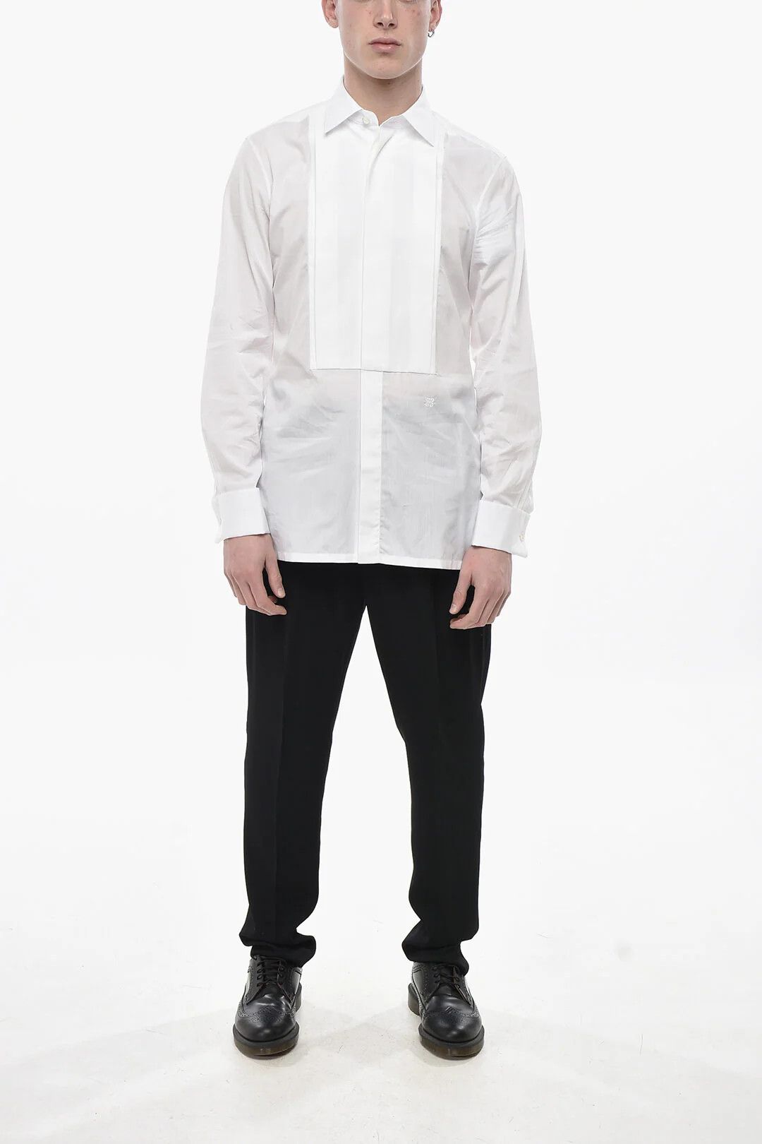 Givenchy og1mm0326 Cotton Tuxedo Shirt in White Size US M / EU 48-50 / 2 - 4 Thumbnail