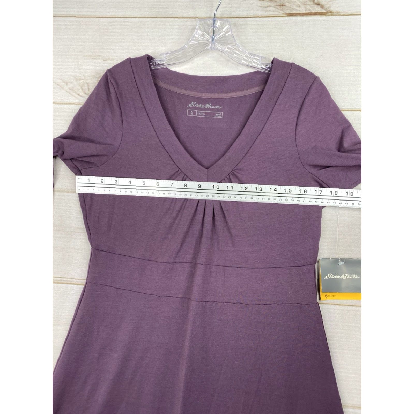 Eddie Bauer Eddie Bauer Travex Dress Women L Purple V Neck UPF 50+ Wicking Travel NWT Hiking Size L / US 10 / IT 46 - 4 Thumbnail