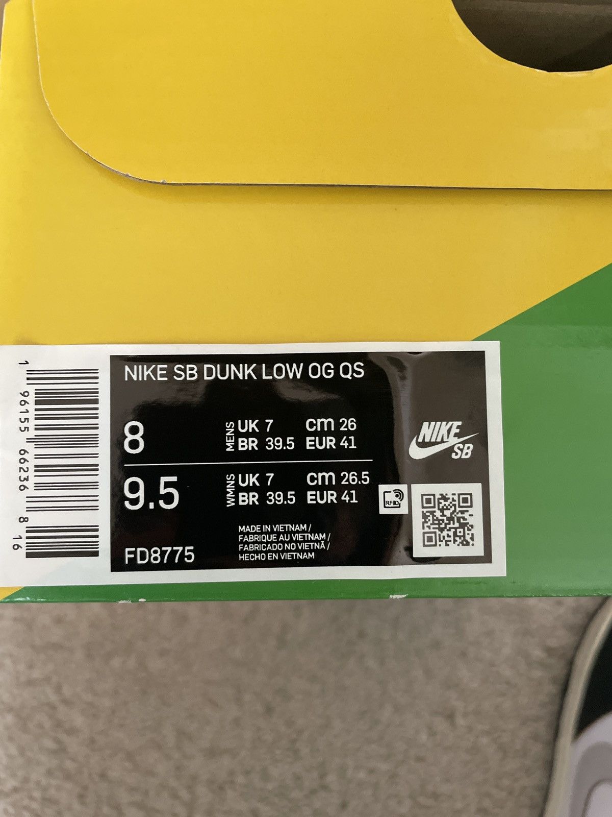 Nike Nike SB Dunk Low HUF San Fransisco Size US 8 / EU 41 - 6 Thumbnail
