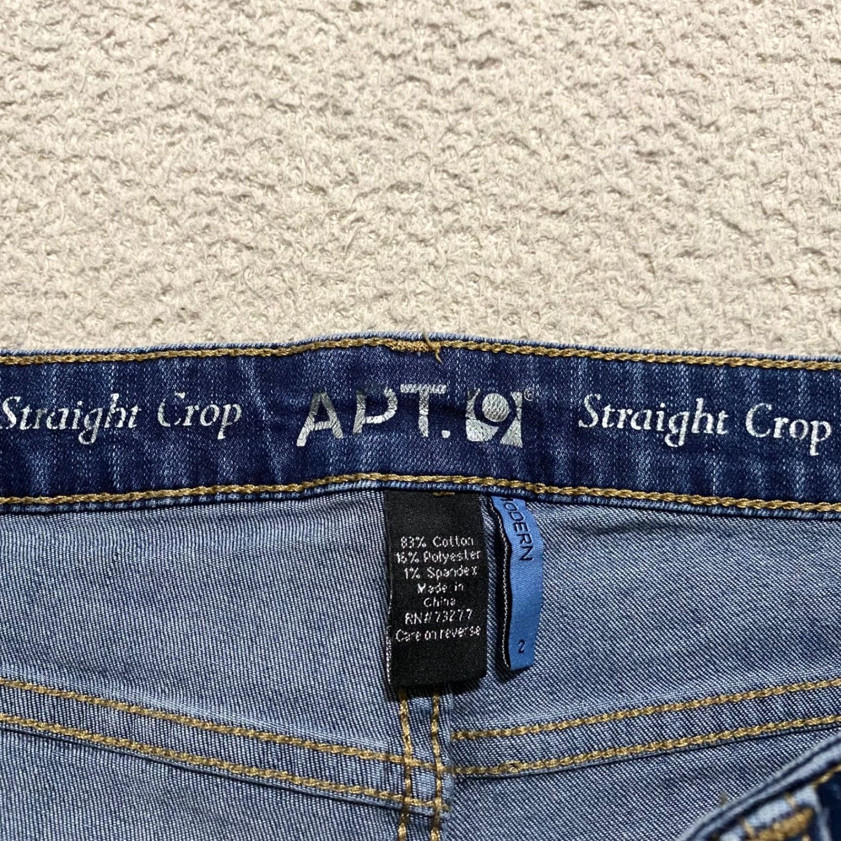 Apt. 9 Apt. 9 Womens Jeans Blue Denim Medium Wash Straight Crop Low Rise Distinct 5-Pocket Design 27 In Inseam Size 26" / US 2 / IT 38 - 3 Thumbnail