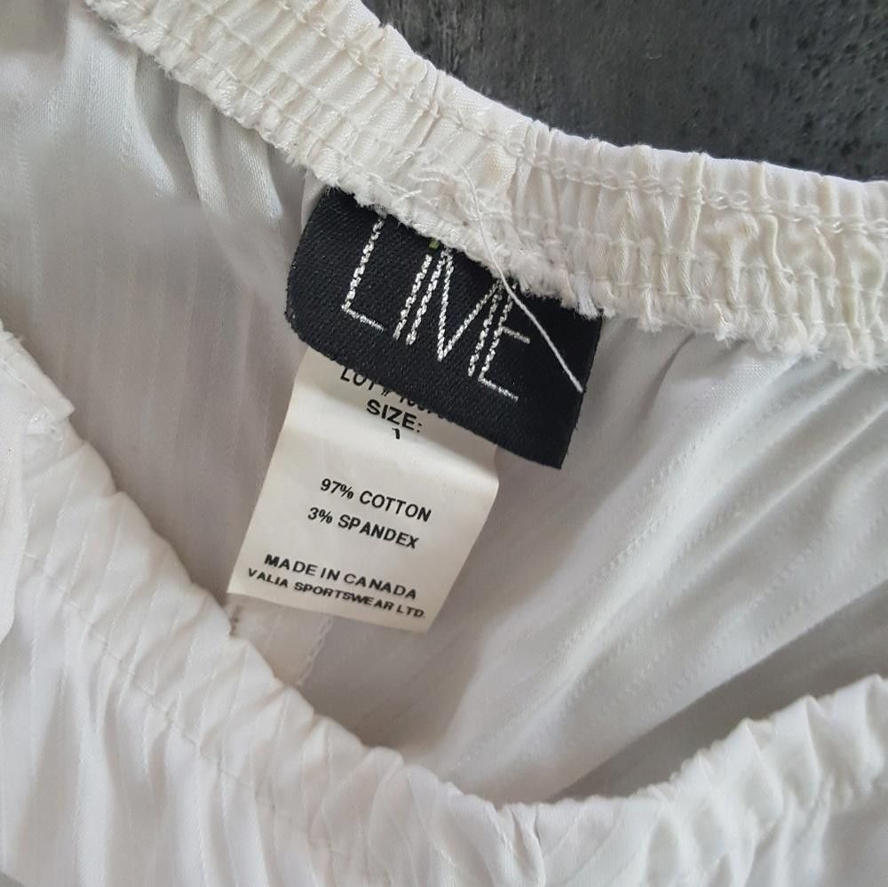 Designer White Ruched Brazilian Lime Short Size 30" / US 8 / IT 44 - 3 Thumbnail