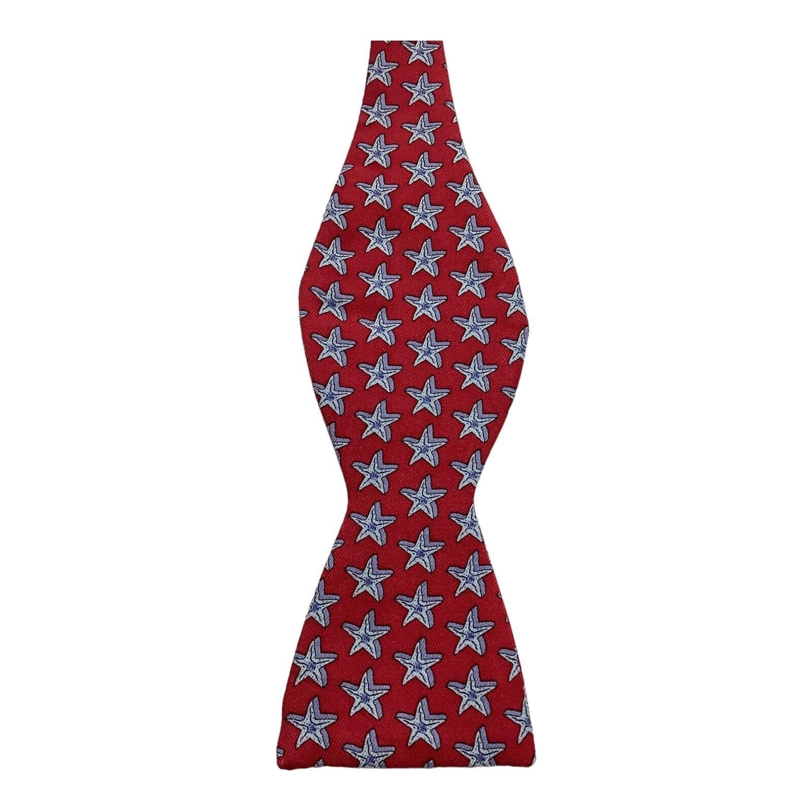Vineyard Vines VINEYARD VINES Red Sea Star Print Adjustable Self Bow Tie Si Size ONE SIZE - 3 Thumbnail