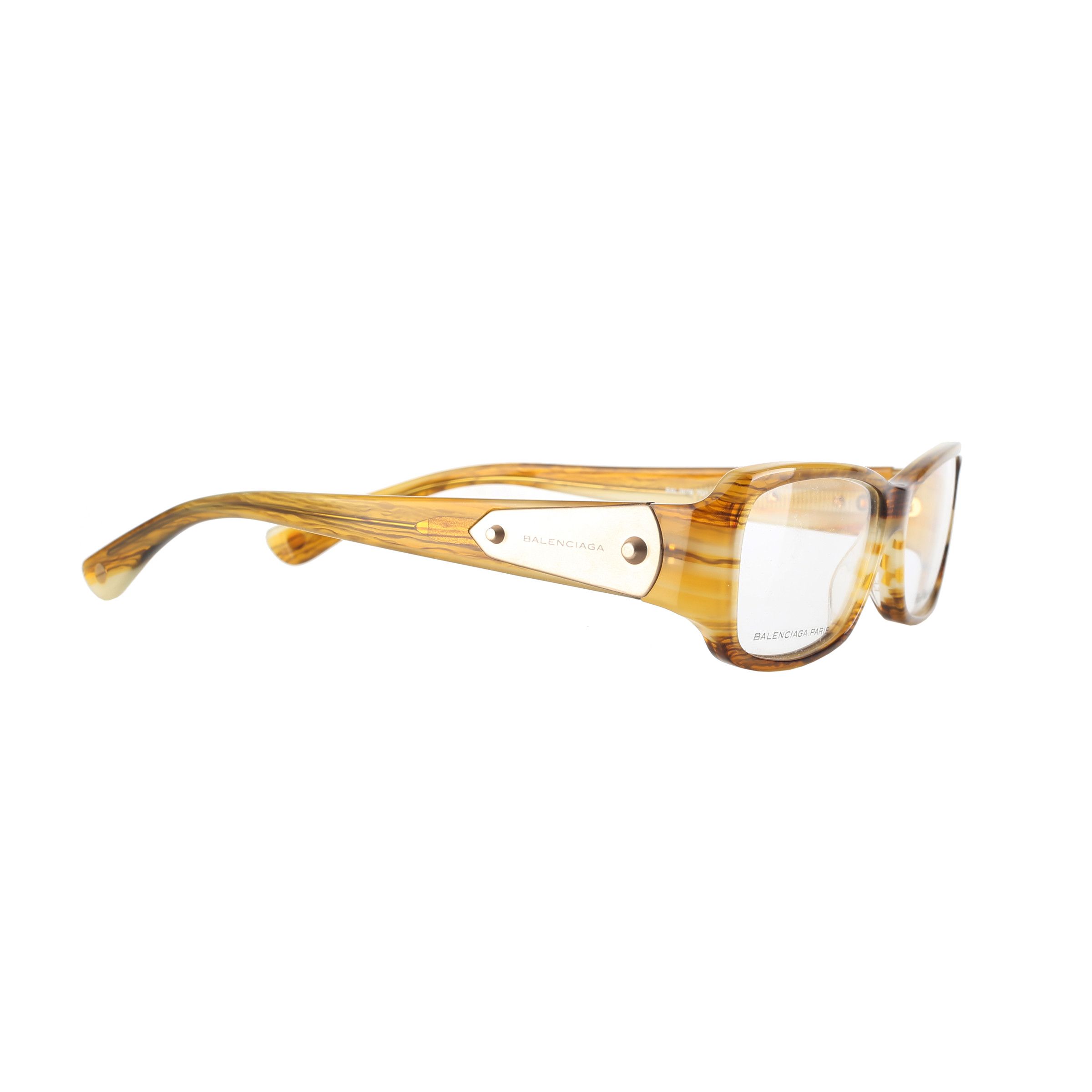 Balenciaga Balenciaga '00 Rectangular Flat Wooden Brown Glasses Size ONE SIZE - 3 Thumbnail
