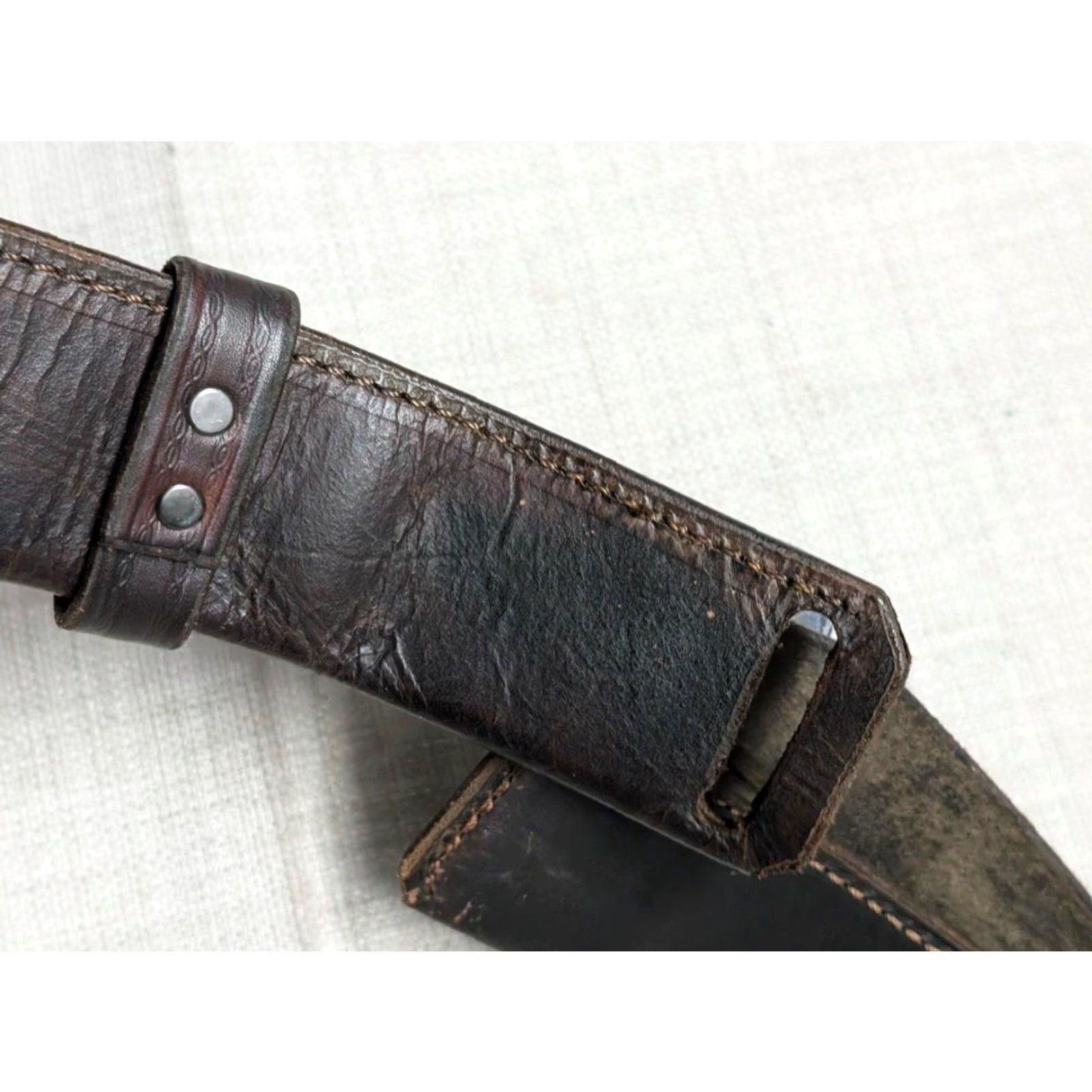 Vintage VINTAGE western belt belt brown leather cowhide Trailrider 38/40 Ranger Shotgun Cartridge Belt Mens Size 38 - 6 Thumbnail