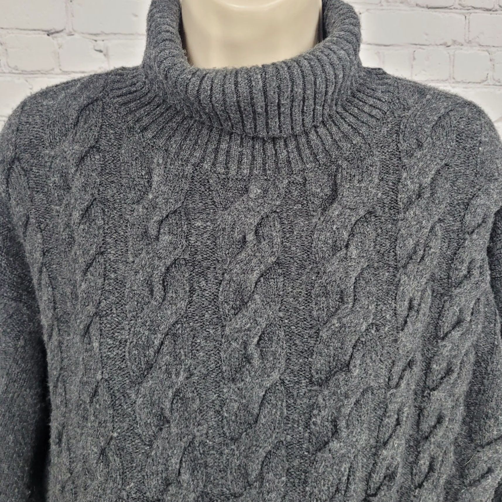 Nordstrom Nordstrom Women's Sweater - Wool Blend Turtleneck Pullover - Gray - Size M - Long Sleeve - Classic Casual Workwear - Hand Wash Only Size M / US 6-8 / IT 42-44 - 5 Thumbnail