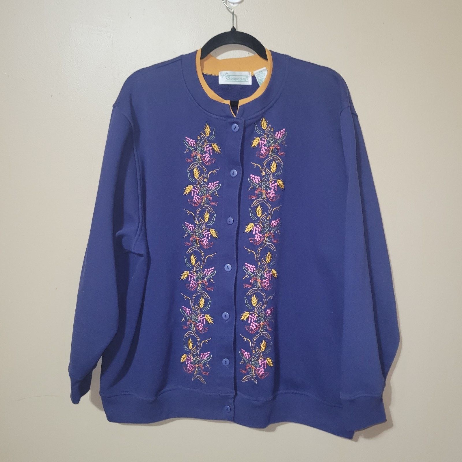 & Other Stories Shenanigans Women's Embroidered Flower Blue Cardigan Size XXL / US 16-18 / IT 52-54 - 1 Thumbnail