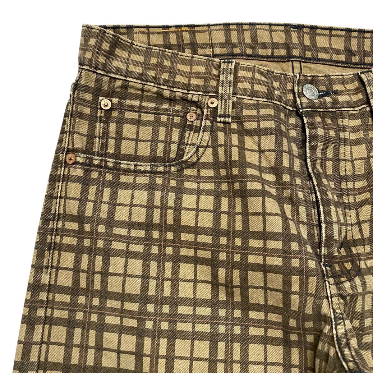 Levi's Vintage Levis 505 Brown Checkered Jeans Size US 32 / EU 48 - 4 Thumbnail