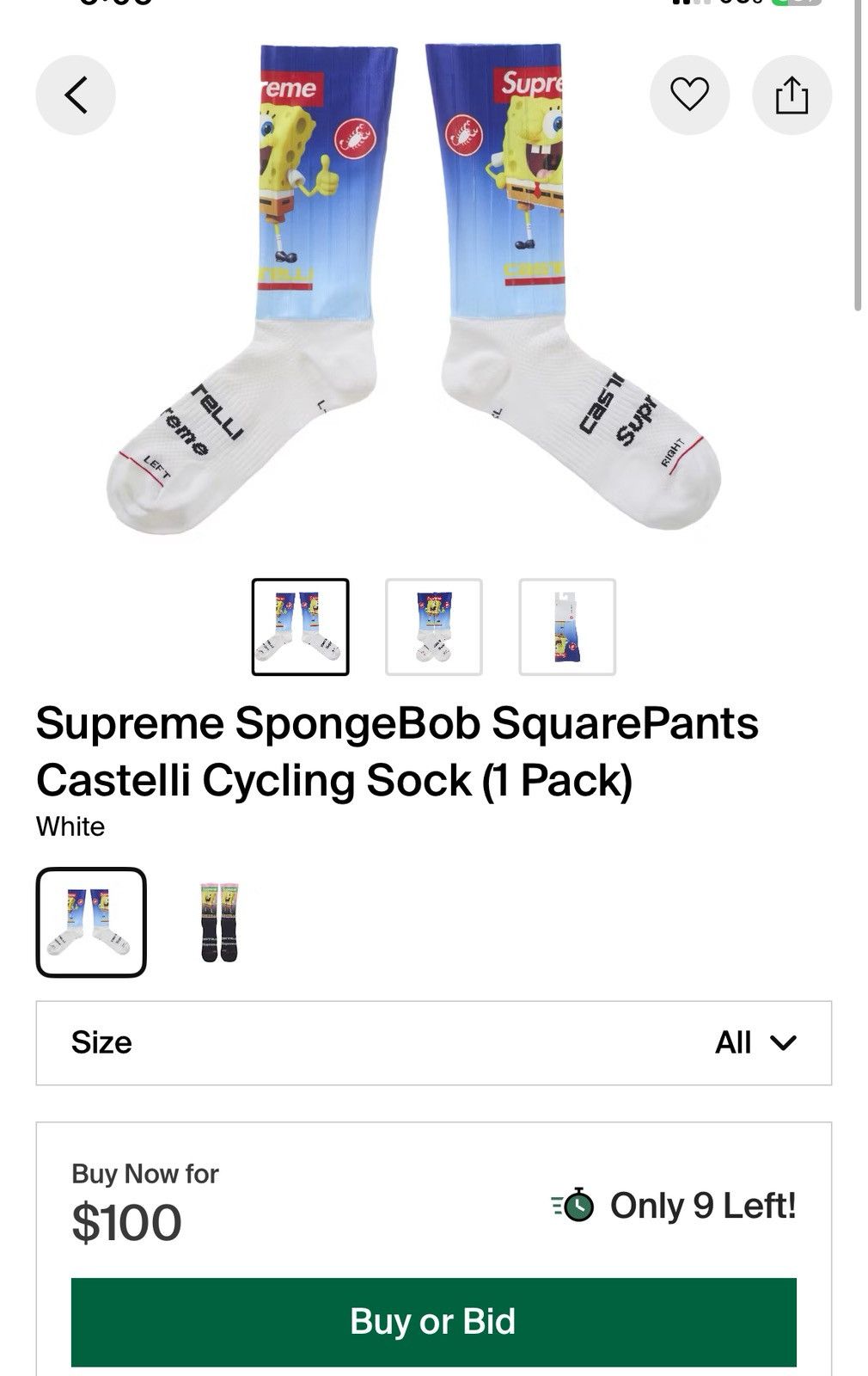 Supreme Supreme SpongeBob socks Size ONE SIZE - 4 Thumbnail