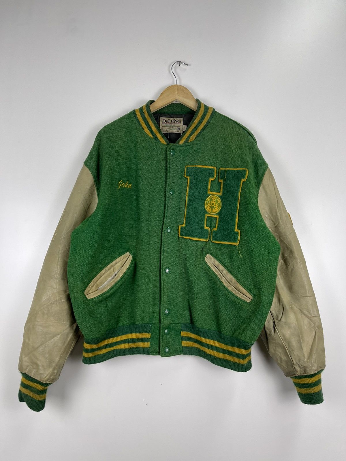 Delong × Vintage Vintage Delong Varsity Jacket Size US L / EU 52-54 / 3 - 3 Thumbnail