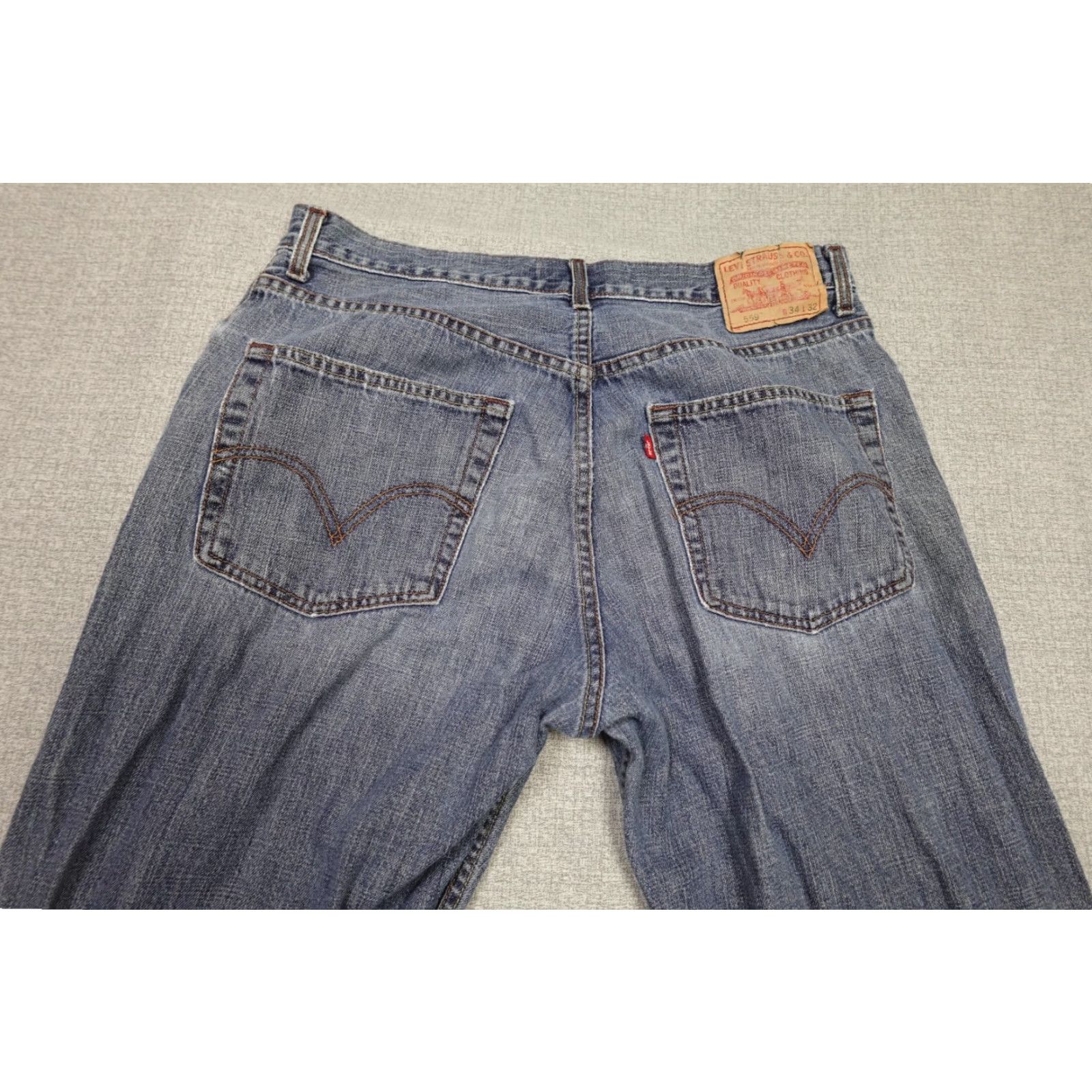 Levi's Levi's 559 Jeans Mens 34x32 Blue Relaxed Straight Dark Wash Denim Cotton Size US 34 / EU 50 - 5 Thumbnail