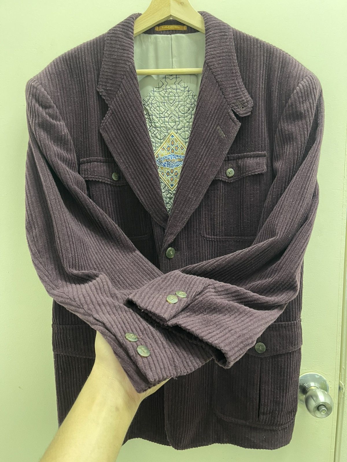Lancel Lancel Corduroy 4 Pocket Button Blazers Coat Size 46R - 11 Thumbnail