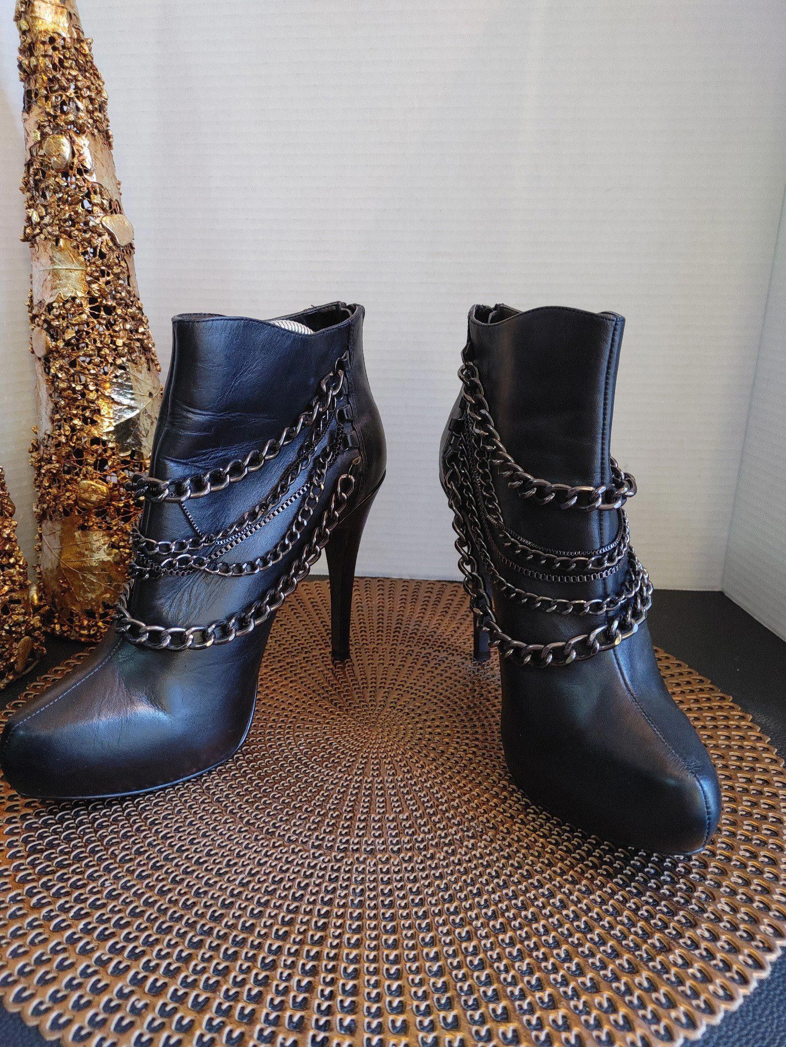 Designer Michael Shannon Sienna Leather Booties Size 10M Size US 10 / IT 40 - 5 Thumbnail