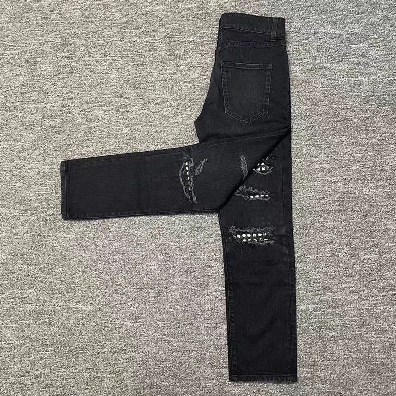 Saint Laurent Paris Saint Laurent ParisD02 Patchwork Rivet Jeans 2504-Nextarro Size US 29 - 3 Thumbnail