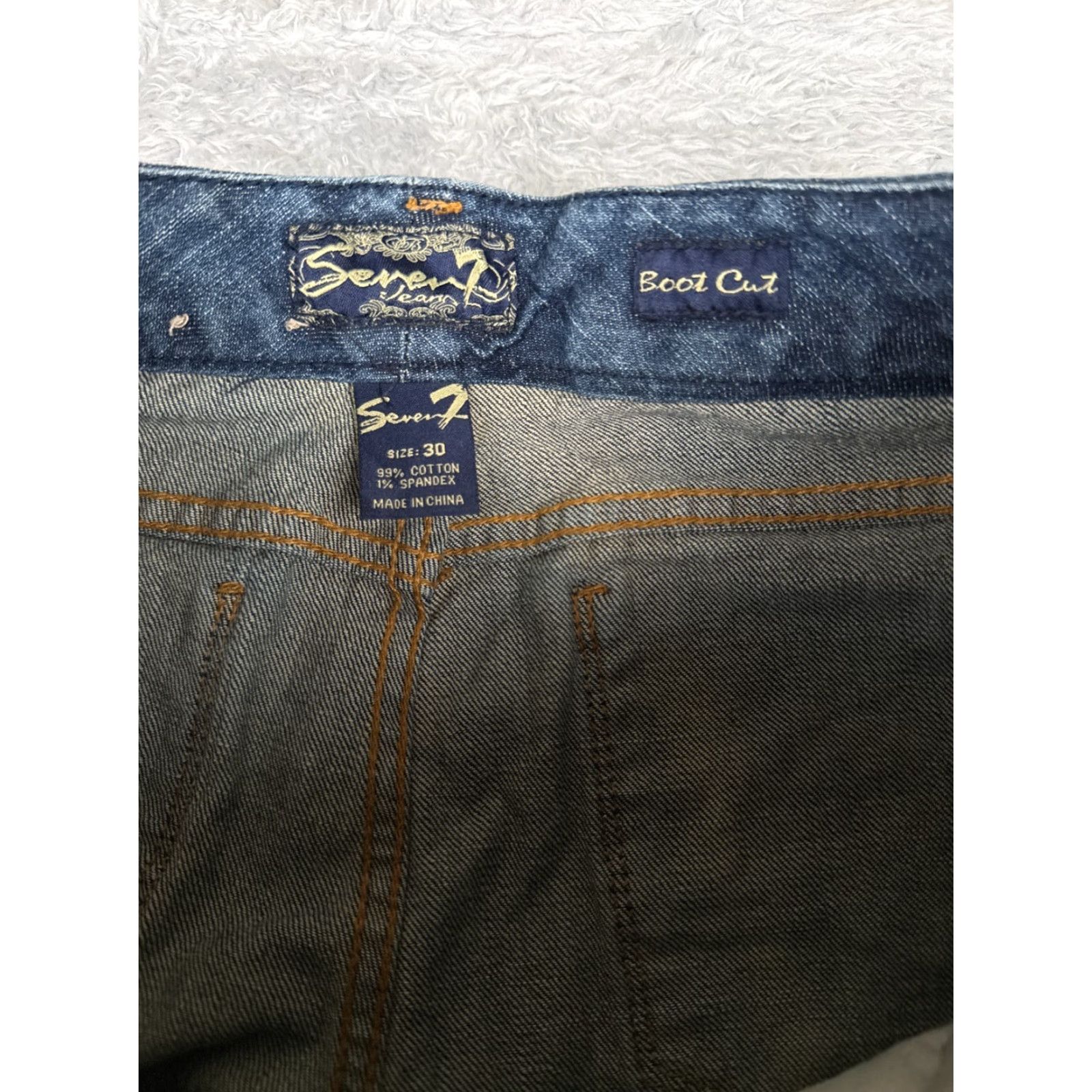 Vintage Seven7 Jeans Women Bootcut Low Rise 30 Blue Denim 32x31 Slim Bling Size 30" / US 8 / IT 44 - 6 Thumbnail