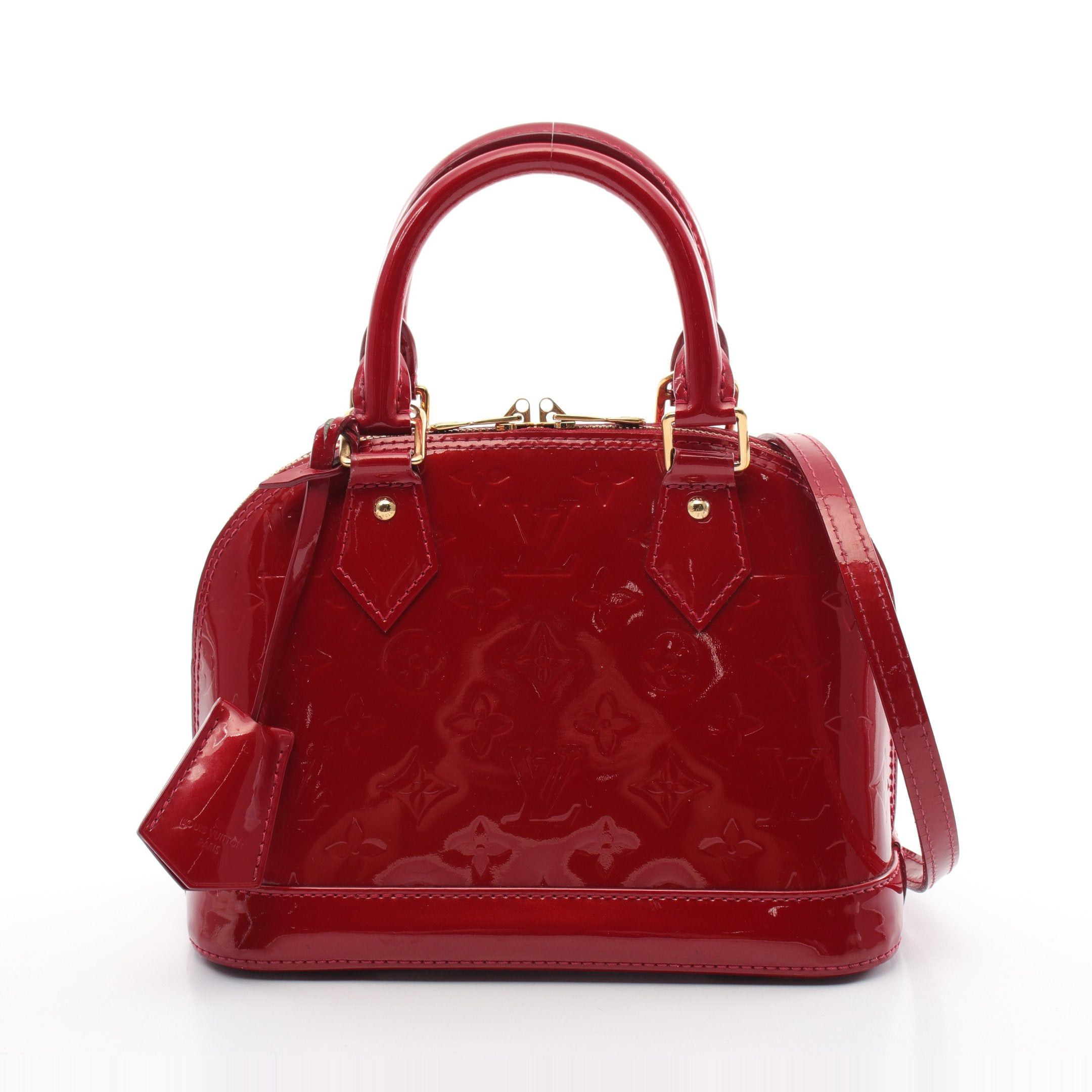 Louis Vuitton Louis Vuitton Alma Bb Monogram Vernis Rouge Grenadine Handbag Leather Red Size ONE SIZE - 1 Thumbnail