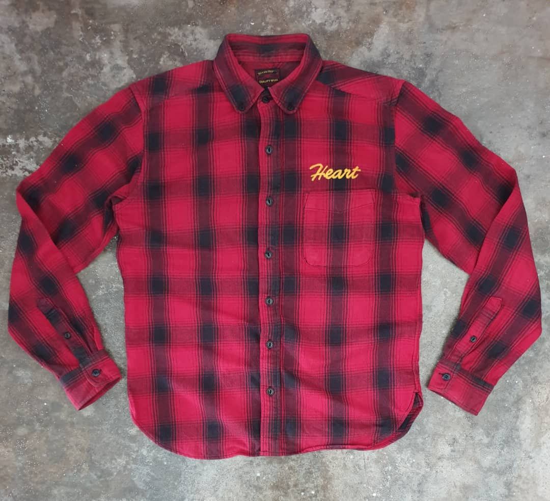 Beams Plus 💥Beams hearts checkered Japanese cafe racer style shirt Size US M / EU 48-50 / 2 - 1 Thumbnail